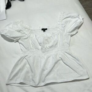J.Crew white peplum top-size M